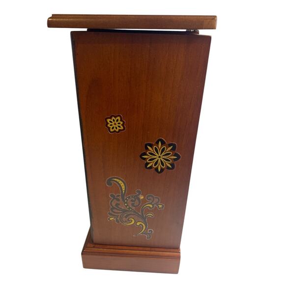 Tabletop Jewelry Armoire Brown Black Refinished 11"h x 9.5"l - Picture 7 of 8